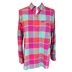 Foxcroft Womens Reese Wrinkle-Free Buffalo Multicolour SPF 50 Button-Up Shirt 8